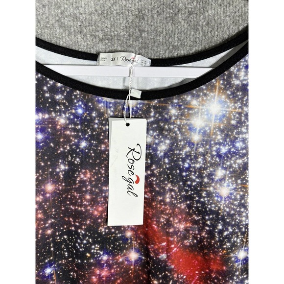 Rosegal Galaxy Fit & Flare Dress Women Size US 18 Stretch 3/4 Sleeve NWT - Picture 9 of 15